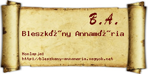 Bleszkány Annamária névjegykártya